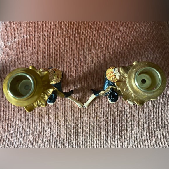 Vintage Candlestick Holders Asian Acrobat Pair - Picture 11 of 11